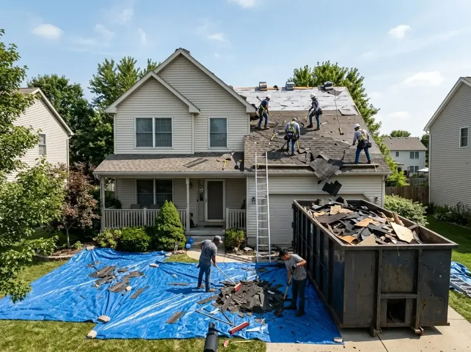 roof-replacement-debris-remova-004 — frequently asked questions, Cheapest Dumpster Rentals in Johnston City, IL